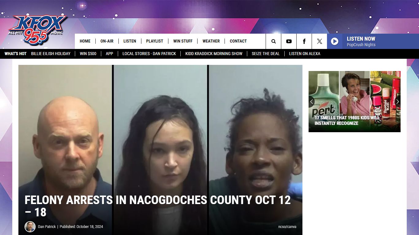 Felony Arrests In Nacogdoches County Oct 12 – 18 - kfox95.com